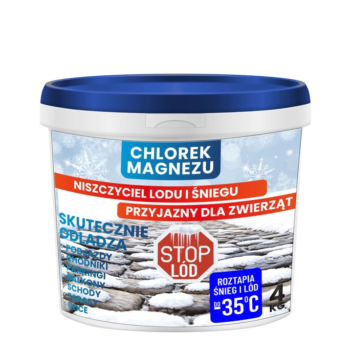 CHLORURE DE MAGNÉSIUM 4 KG – destructeur de glace, meilleur que le sel de déneigement et sans danger pour les animaux !