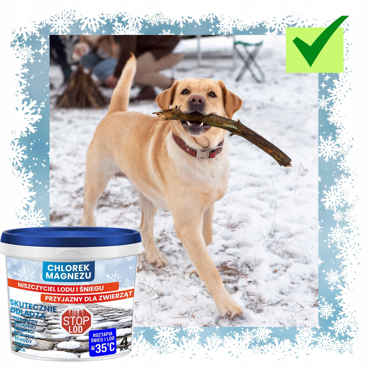 CHLORURE DE MAGNÉSIUM 4 KG – destructeur de glace, meilleur que le sel de déneigement et sans danger pour les animaux !
