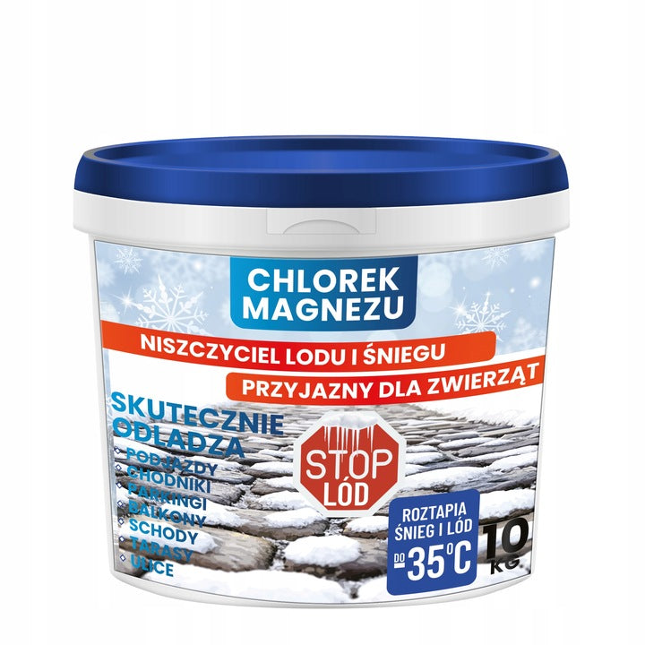 CHLORURE DE MAGNÉSIUM 10 KG – destructeur de glace, meilleur que le sel de déneigement et sans danger pour les animaux !