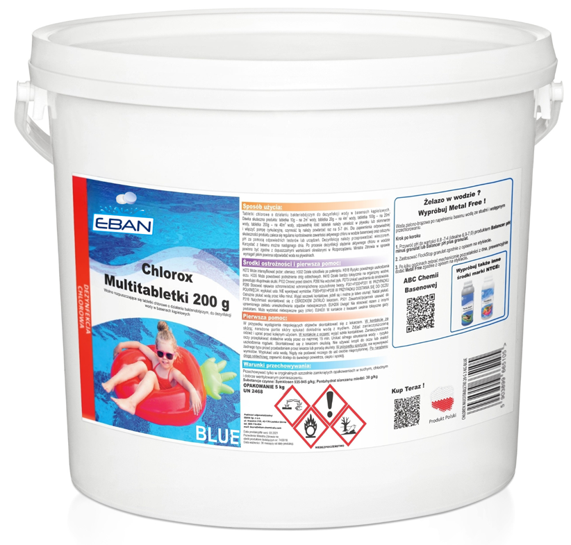 Chlorox Multitabs 200g – Comprimés de chlore pour piscine – 5 kg