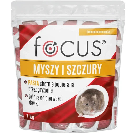 Focus Pasta – appât rodenticide contre les rats, les souris et autres rongeurs | 1kg